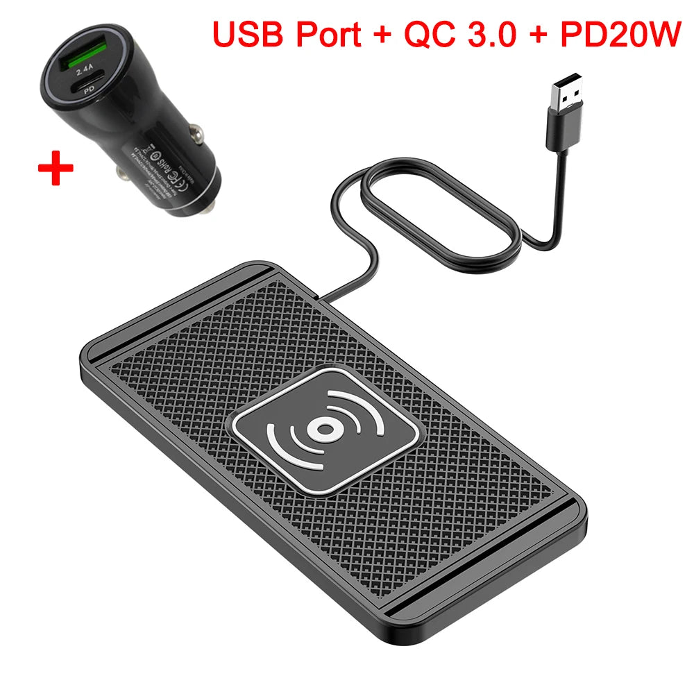 Chargeur sans fil antidérapant pour voiture
